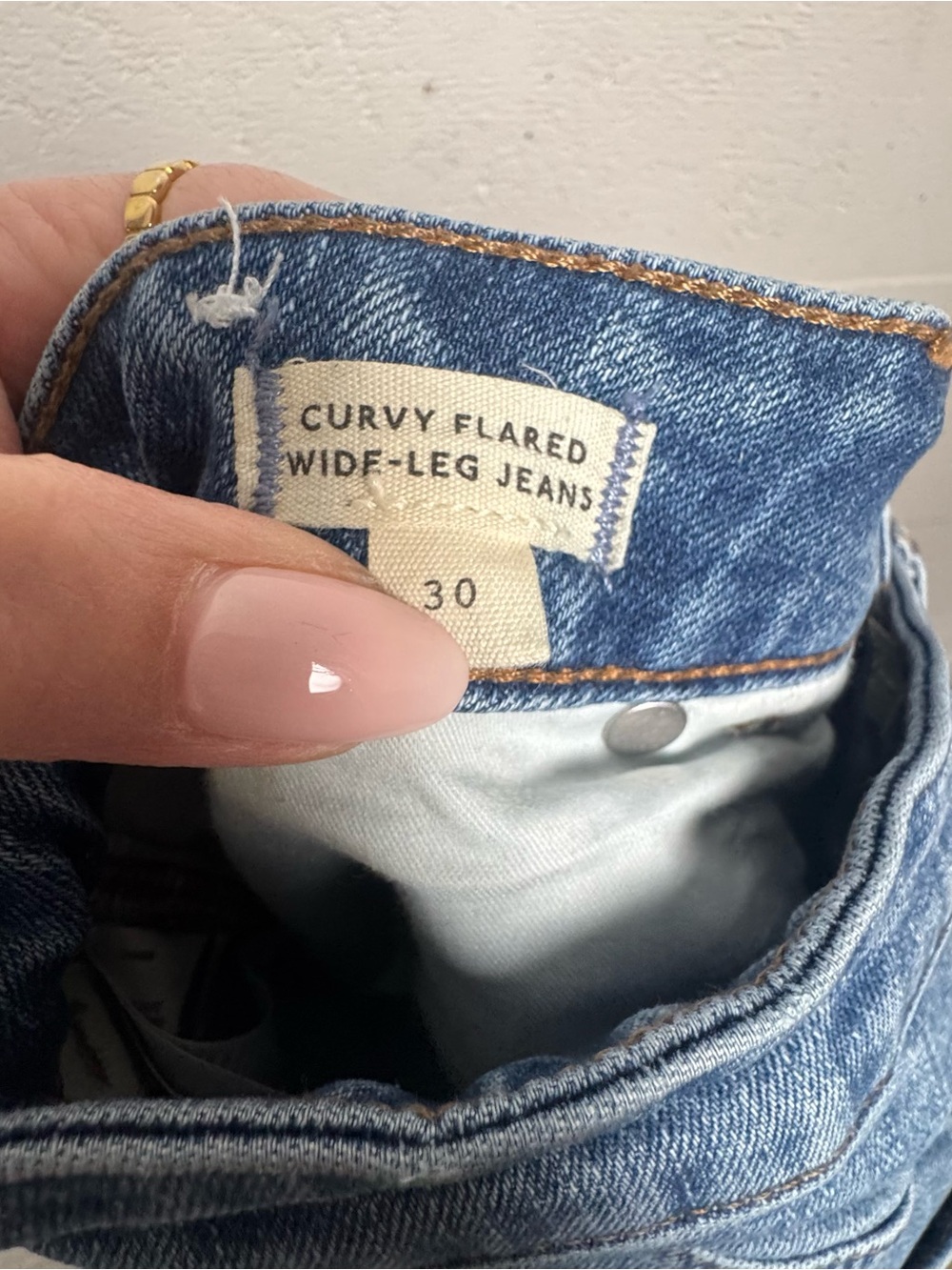 Madewell High-Rise Curvy flared Wide Leg Jeans in medium blue Wash Size 30 - Picture 11 of 13